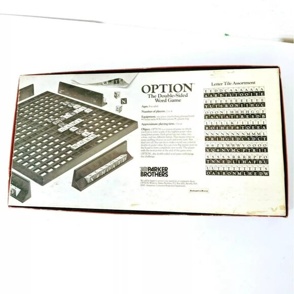 Vintage Parker Brothers Option Double-Sided Word Game Set 1983 - Picture 2 of 5